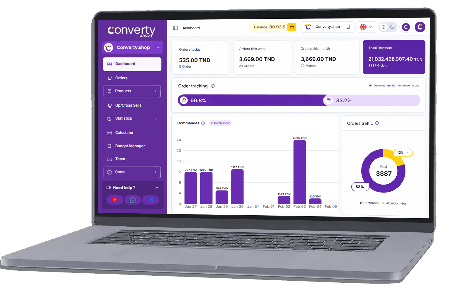 Converty Dashboard